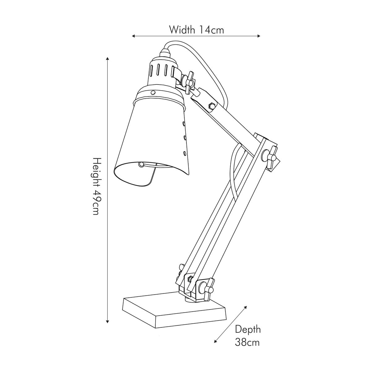 Lincoln Wood and Grey Metal Table Task Lamp Brown – image 3