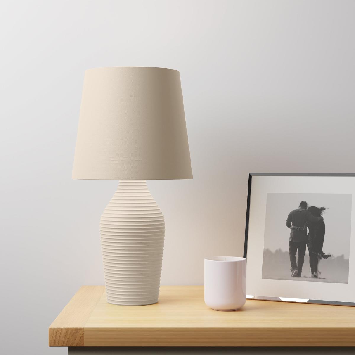 Luna Set of 2 Stoneware Hummus Table Lamp Natural – image 2