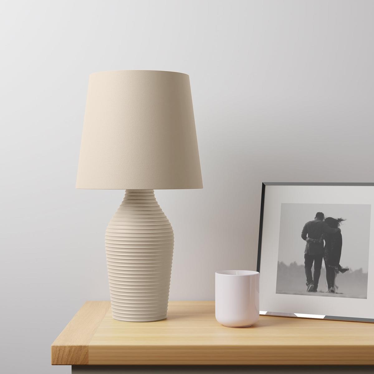 Luna Set of 2 Stoneware Hummus Table Lamp Natural – image 3