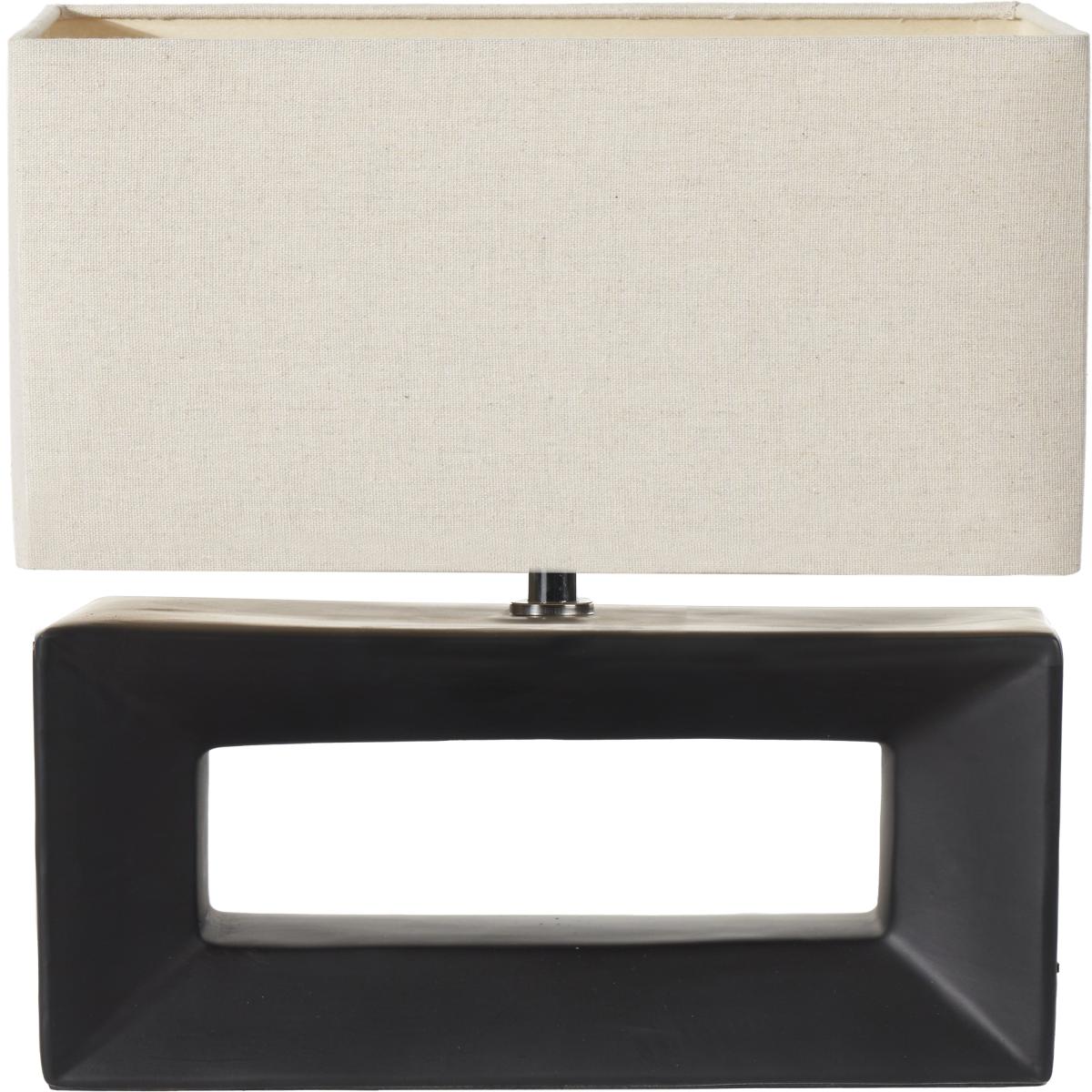 Block Black Ceramic Table Lamp Black – image 2