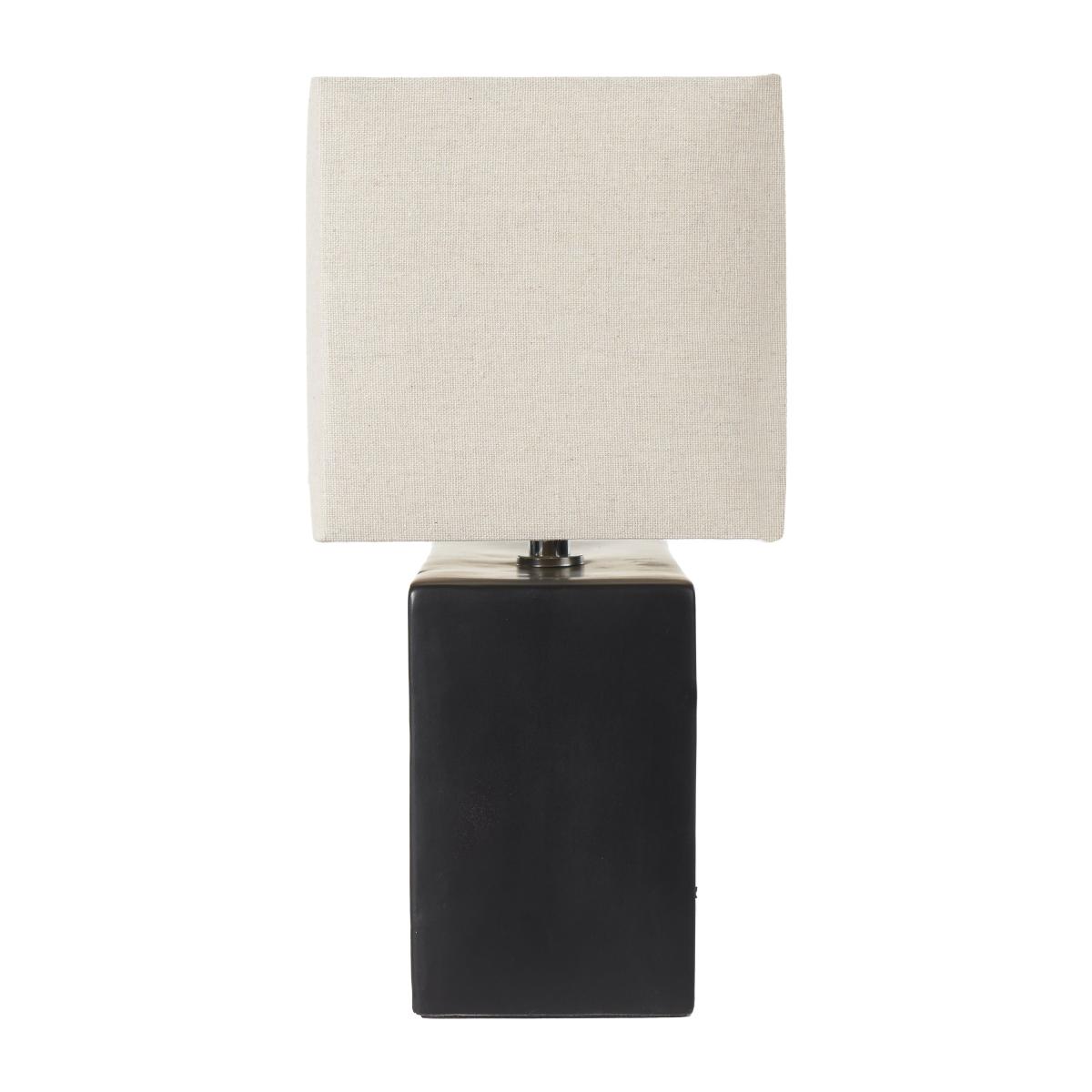Block Black Ceramic Table Lamp Black – image 3