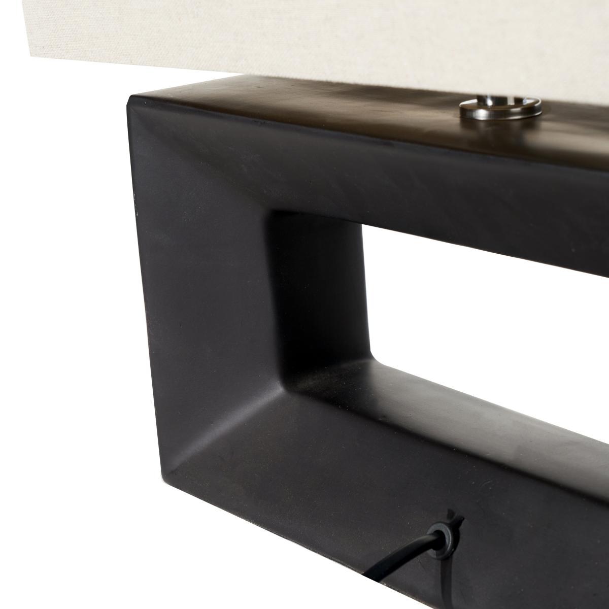 Block Black Ceramic Table Lamp Black – image 5