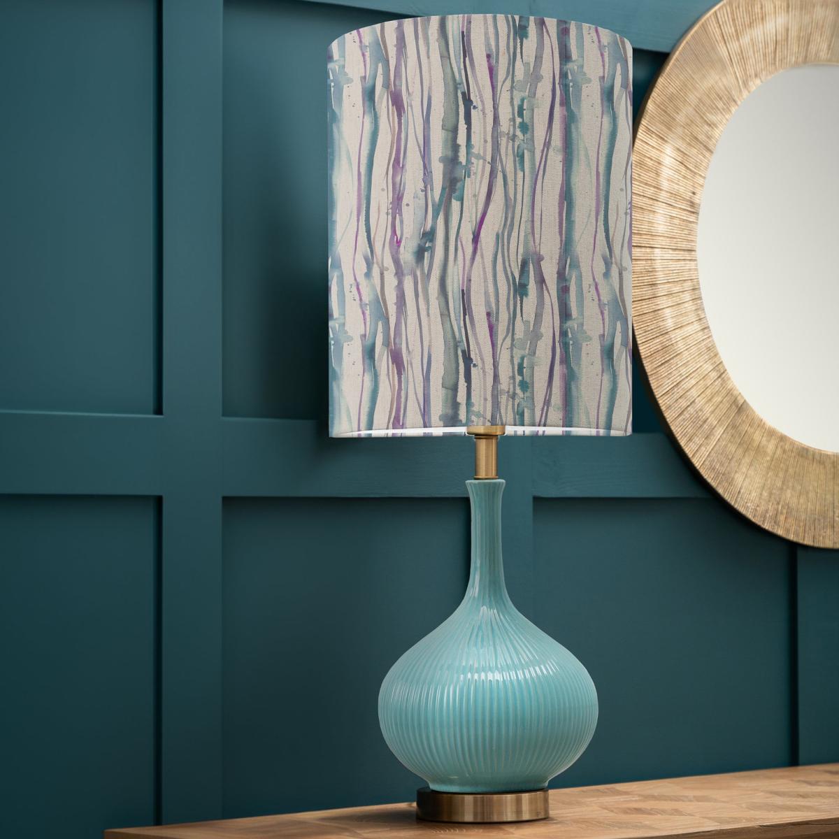 Ursula Table Lamp with Falls Shade Falls Indigo Blue – image 1