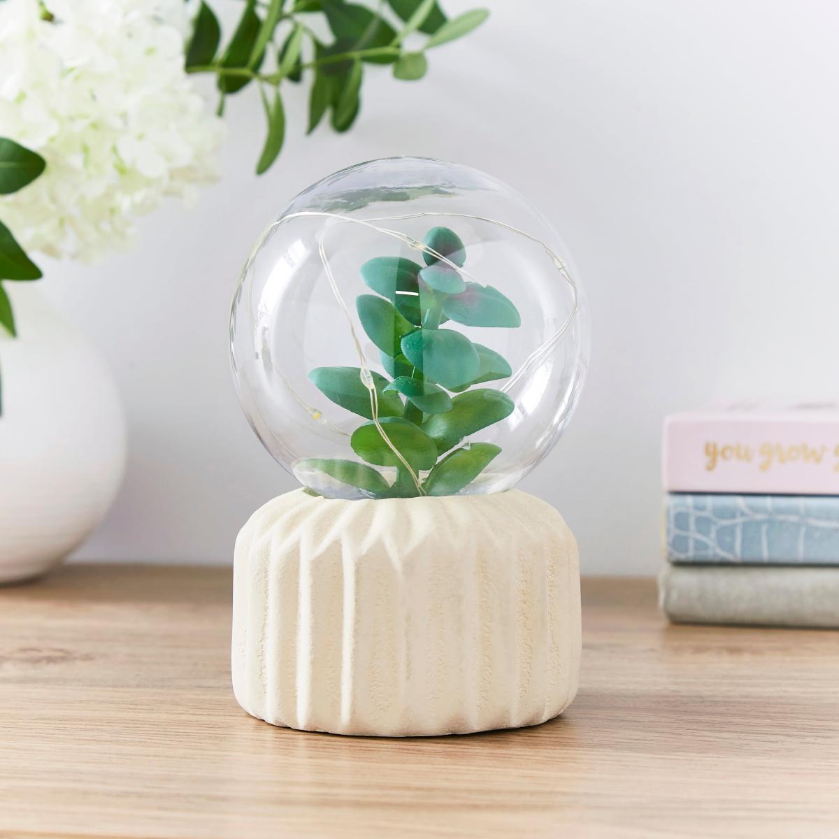 Artificial Terrarium Battery Lamp Off-White – image 2