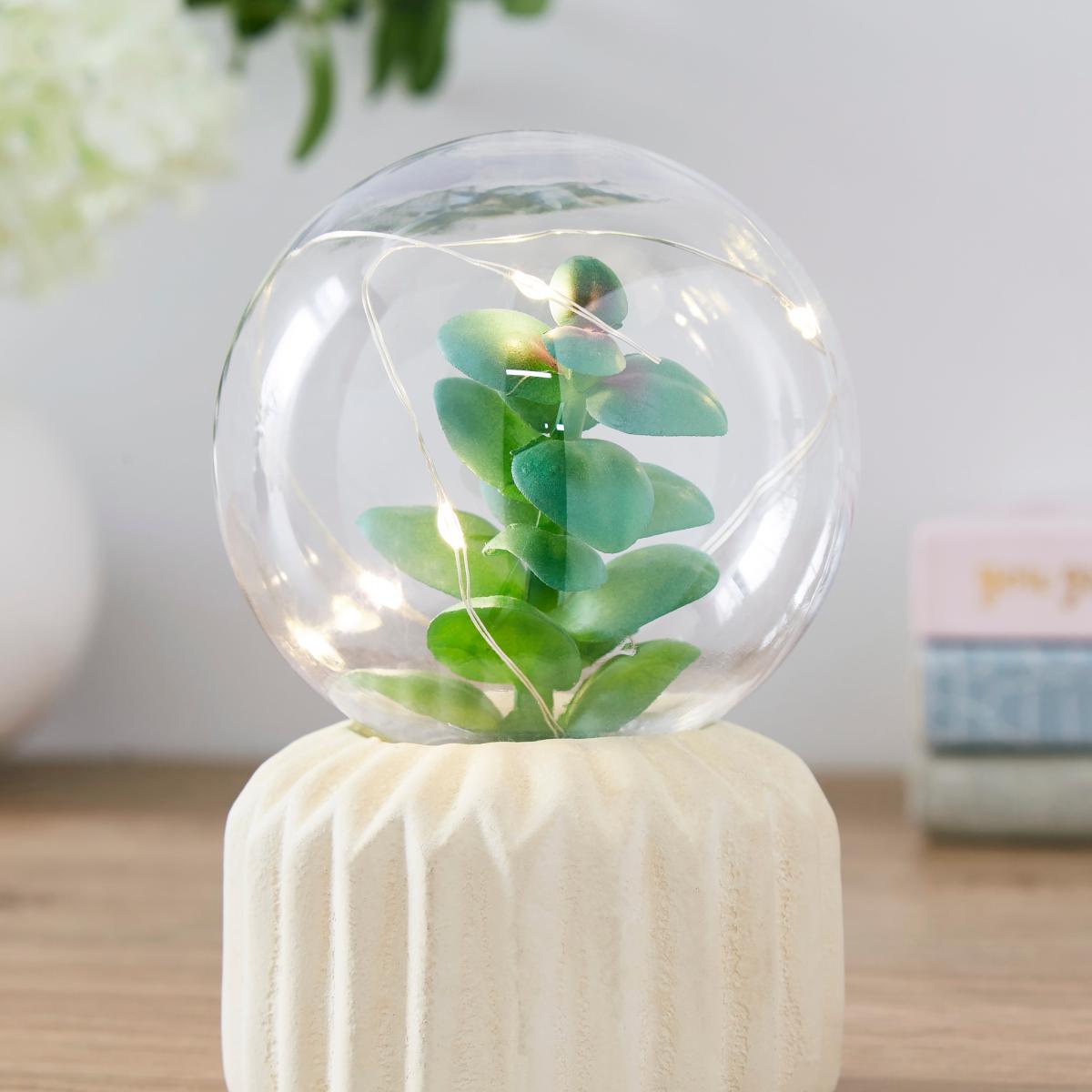 Artificial Terrarium Battery Lamp Off-White – image 3