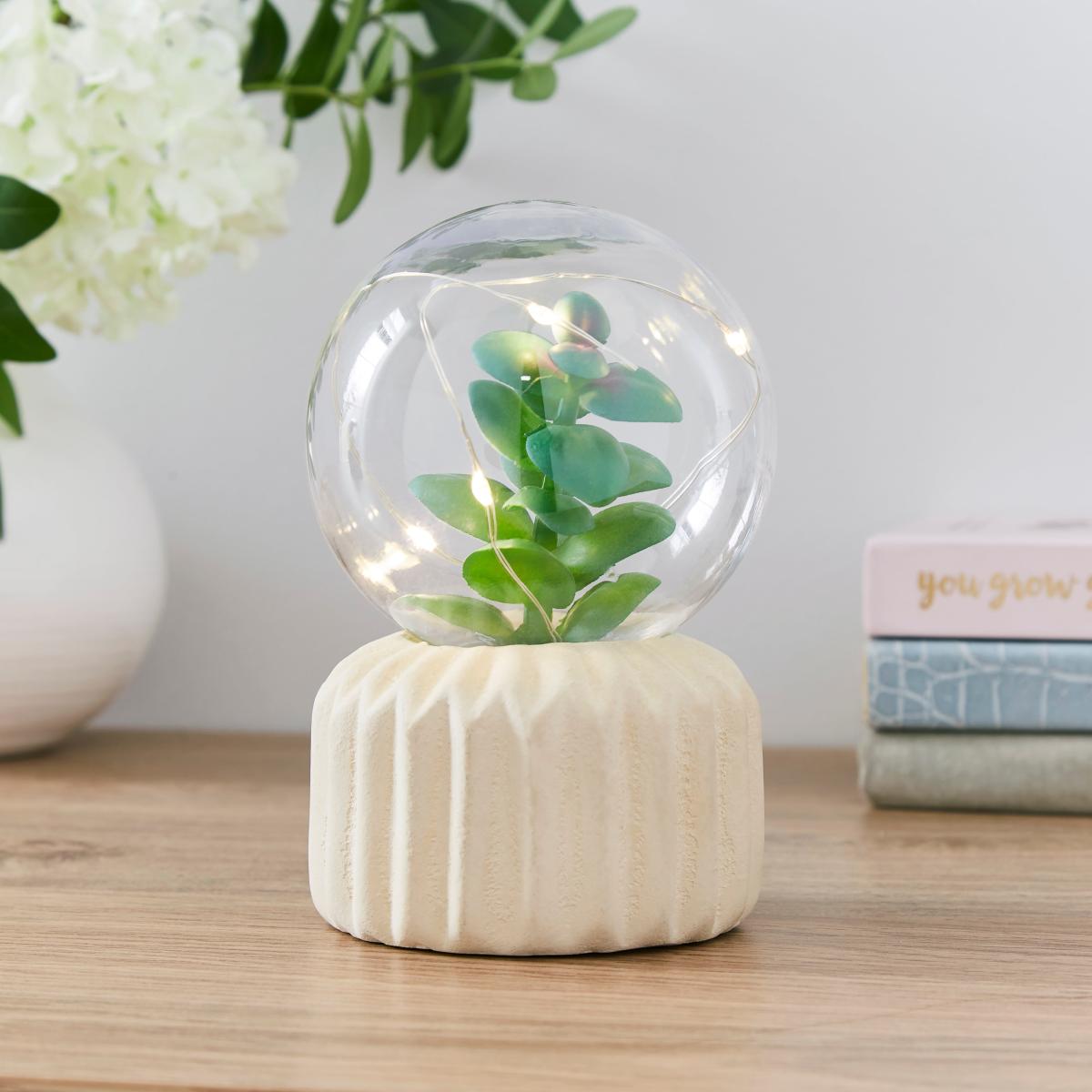 Artificial Terrarium Battery Lamp Off-White – image 1