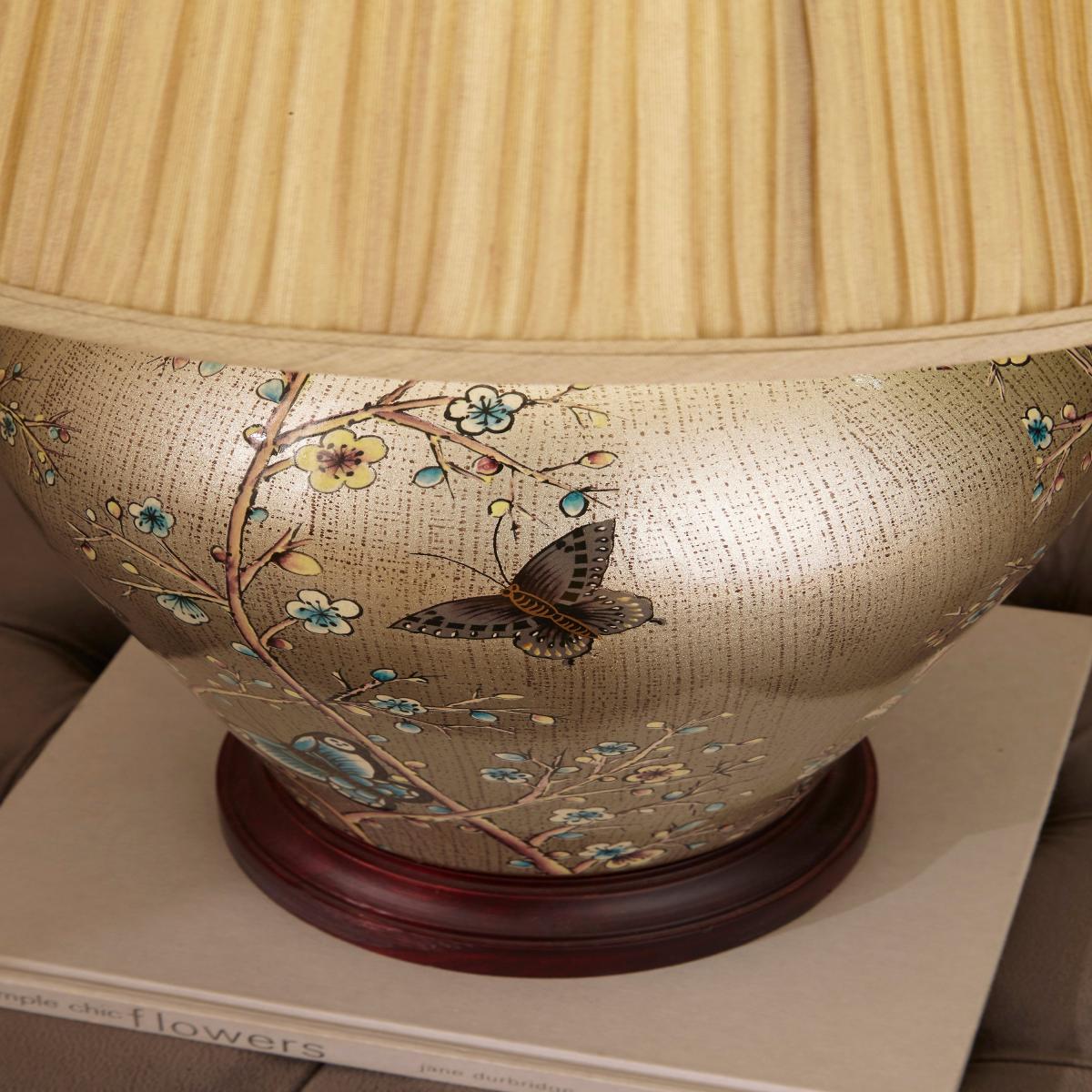Papilion Butterfly Ceramic Table Lamp Gold – image 3
