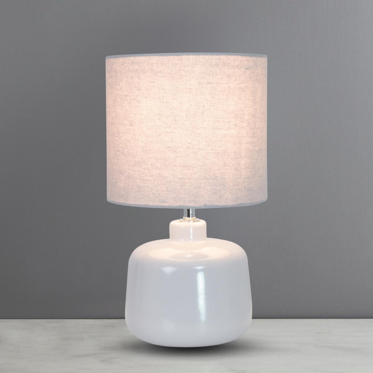Oslo Set of 2 Ceramic Dove Grey Table Lamp Grey – image 2