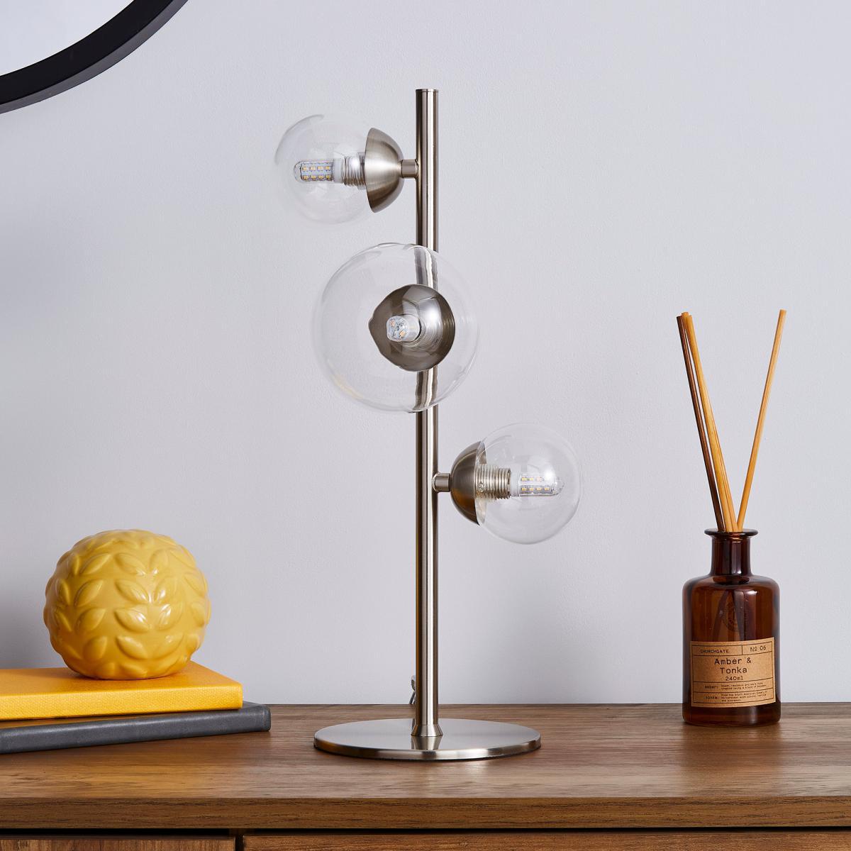 Tarsia Glass Table Lamp Satin Nickel Nickel – image 2