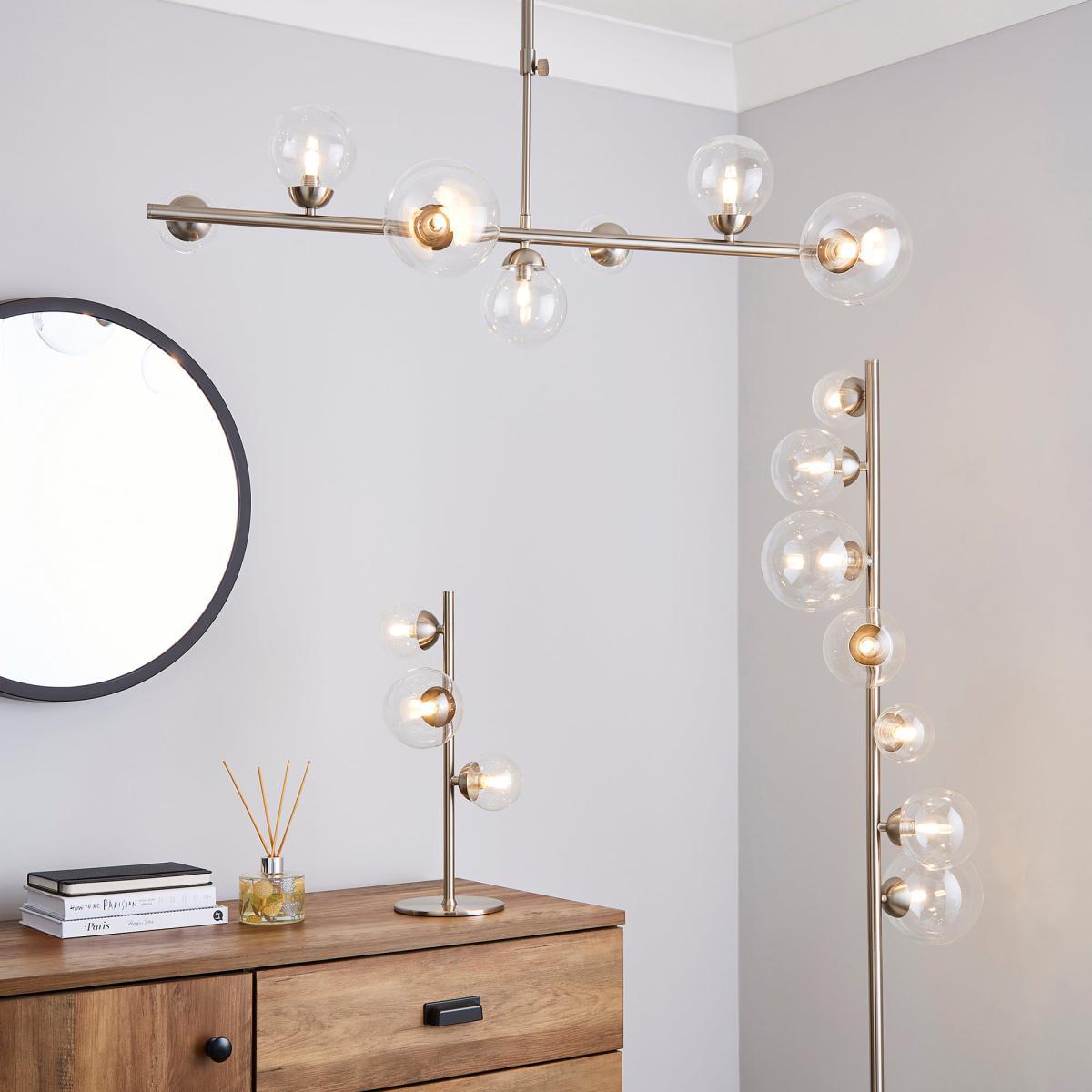 Tarsia Glass Table Lamp Satin Nickel Nickel – image 6