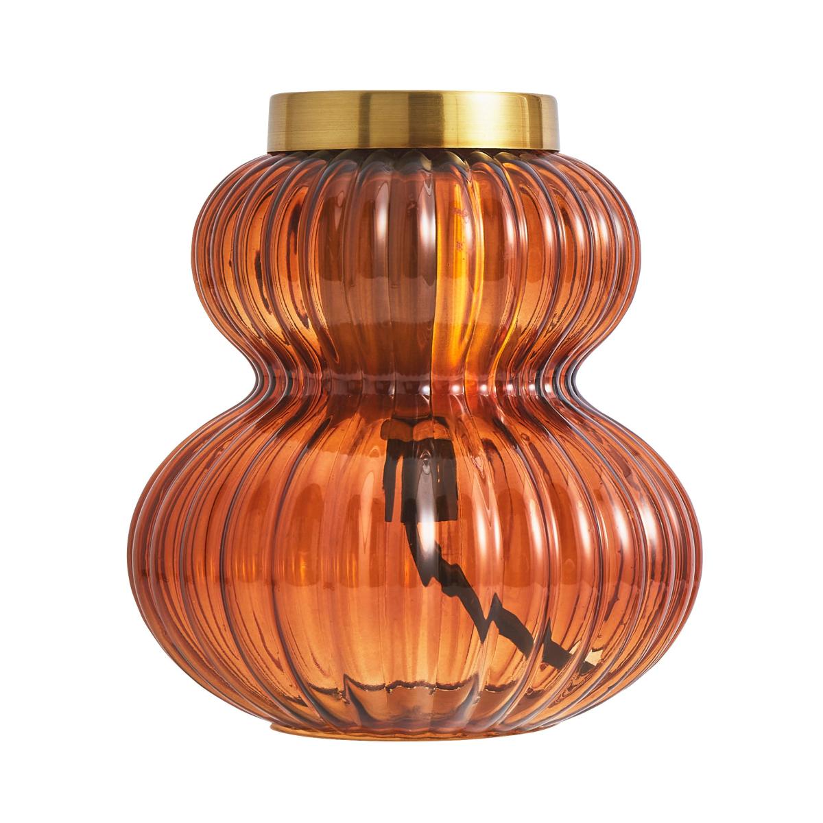 Nolan Ribbed Glass Table Lamp Base Orange – image 4