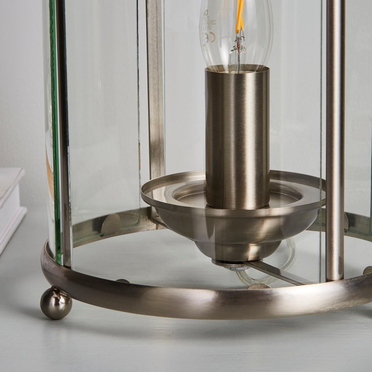 Hurricane Satin Nickel Table Lamp Chrome – image 3