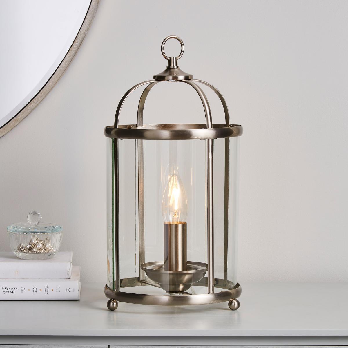 Hurricane Satin Nickel Table Lamp Chrome – image 1