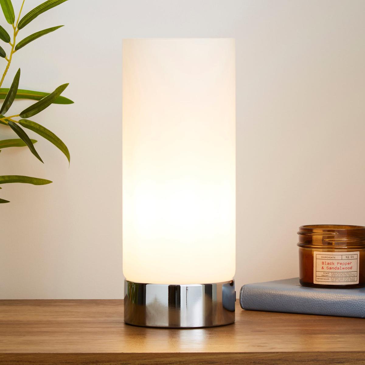 Colton USB Port Frosted Glass Table Lamp White – image 1