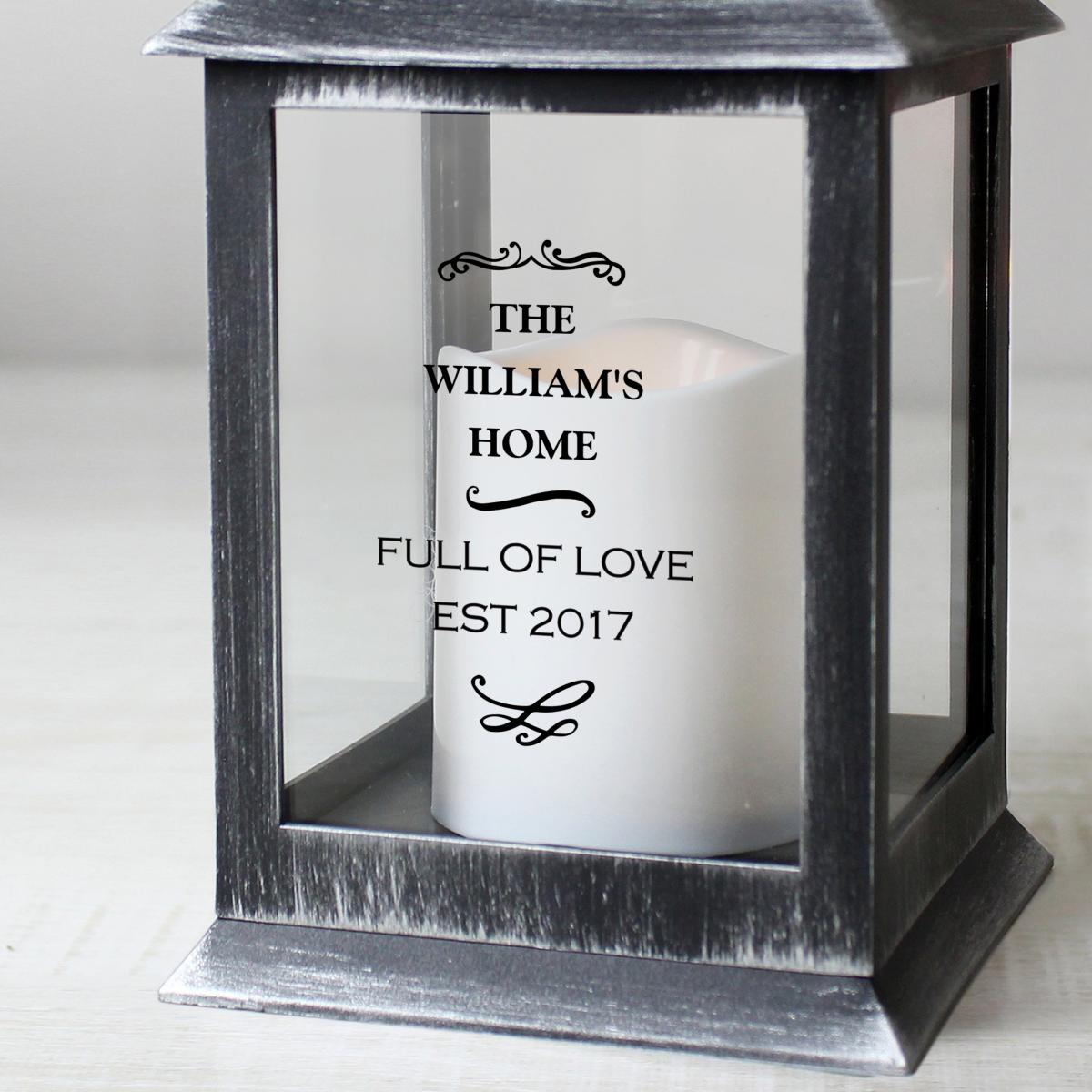Personalised Antique Scroll Lantern Black – image 2