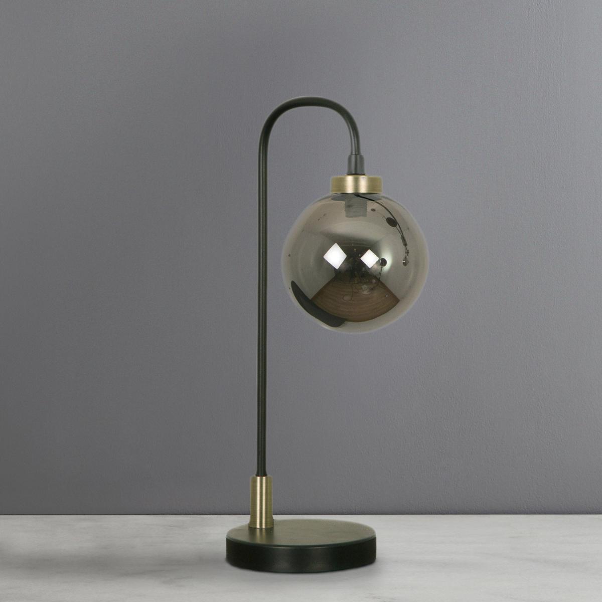 Tanner Black and Smoked Glass Table Lamp Black – image 2