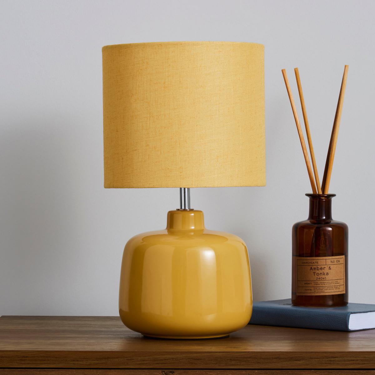 Oslo Ceramic Ochre Table Lamp Ochre – image 2