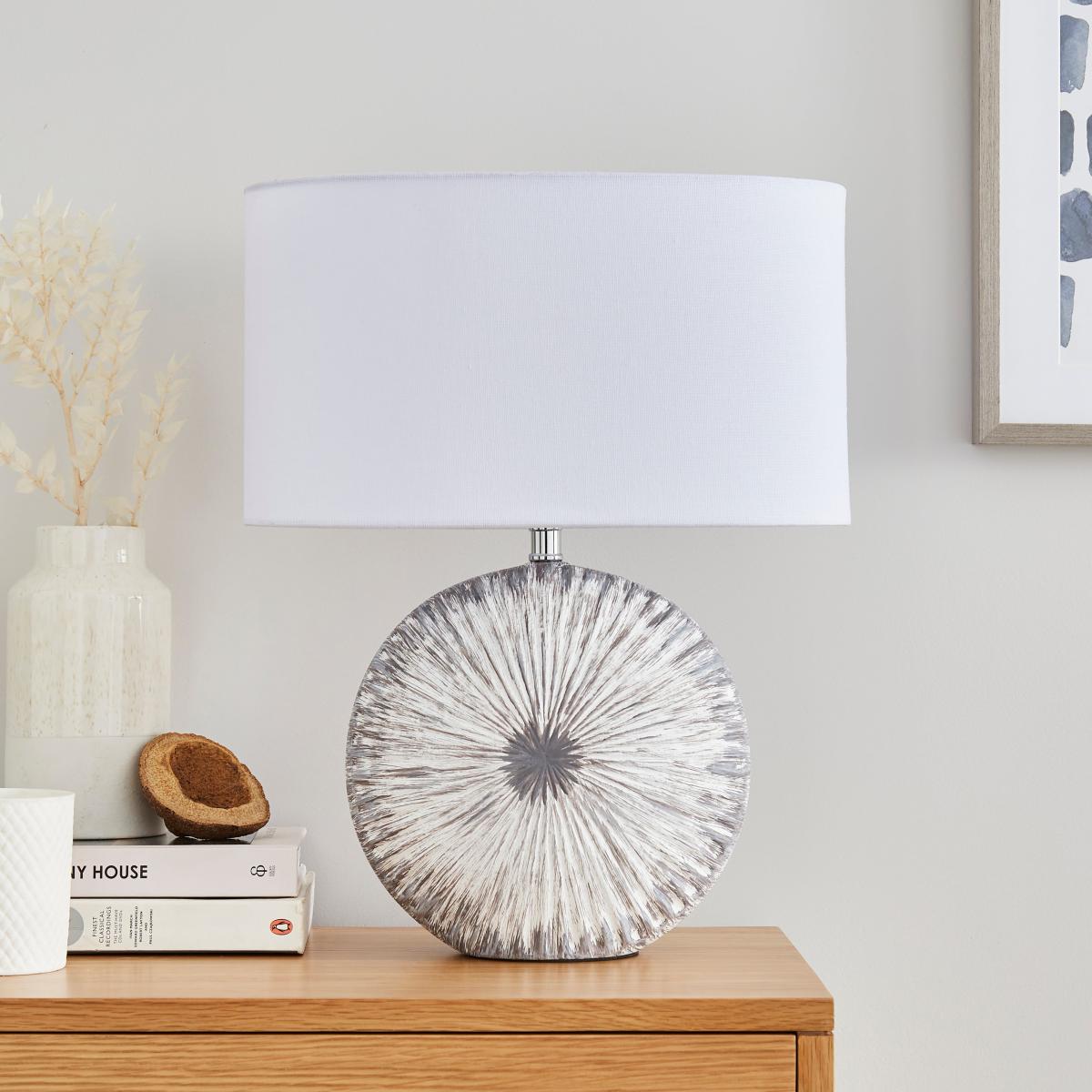 Cragen Shell Ceramic Table Lamp Grey – image 2