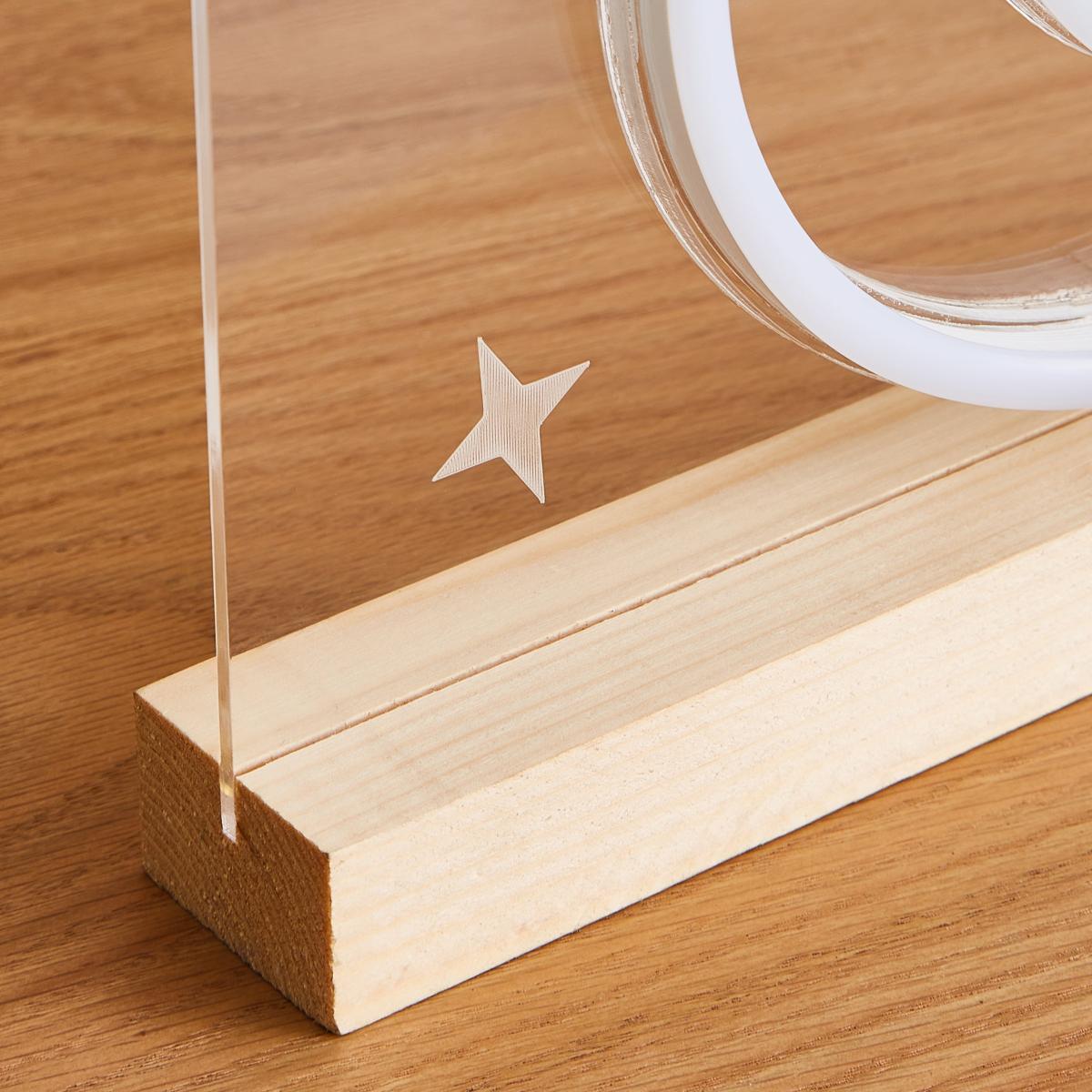 Moon and Stars Neon Table Light Clear – image 3