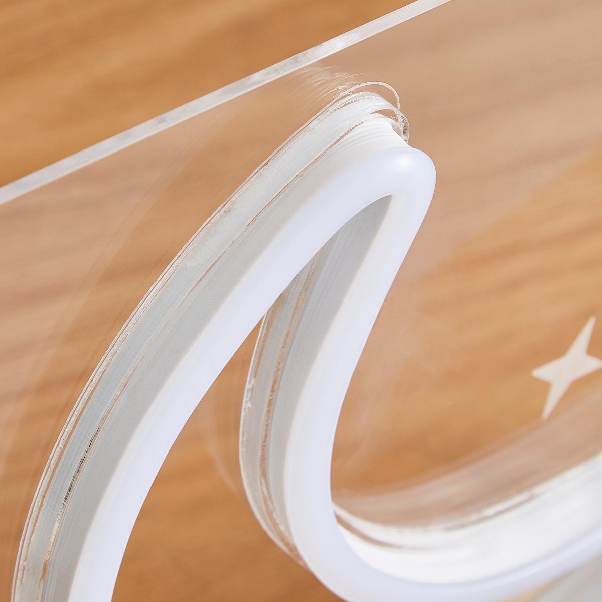 Moon and Stars Neon Table Light Clear – image 4