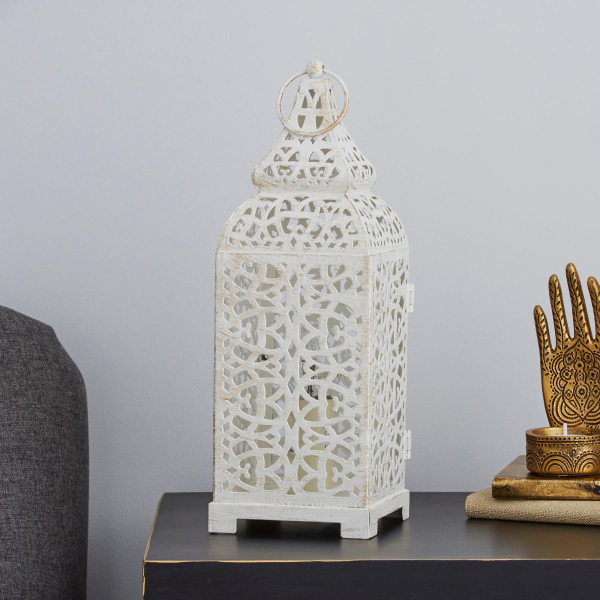 Moroccan Lantern Cream Table Lamp Cream – image 2