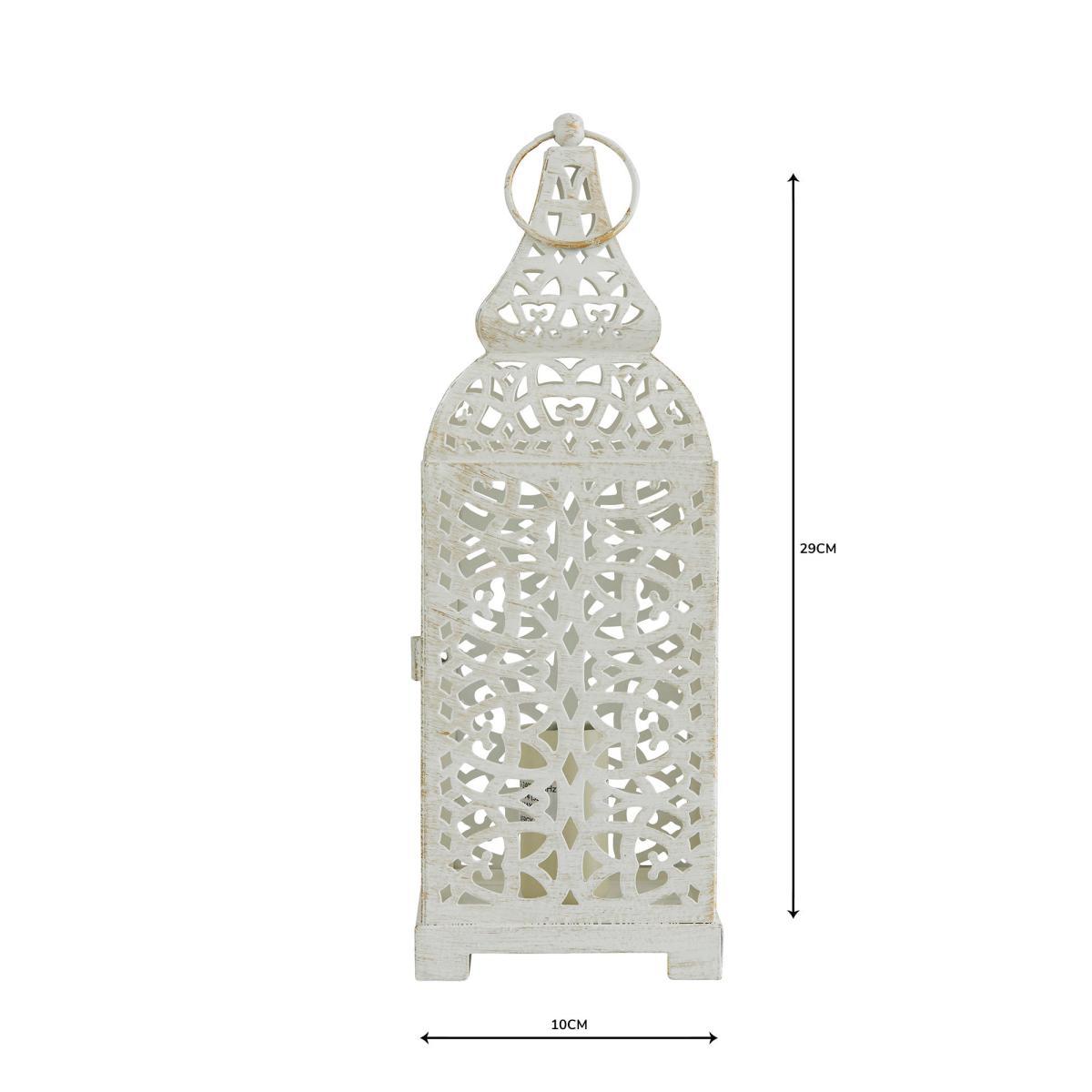Moroccan Lantern Cream Table Lamp Cream – image 5