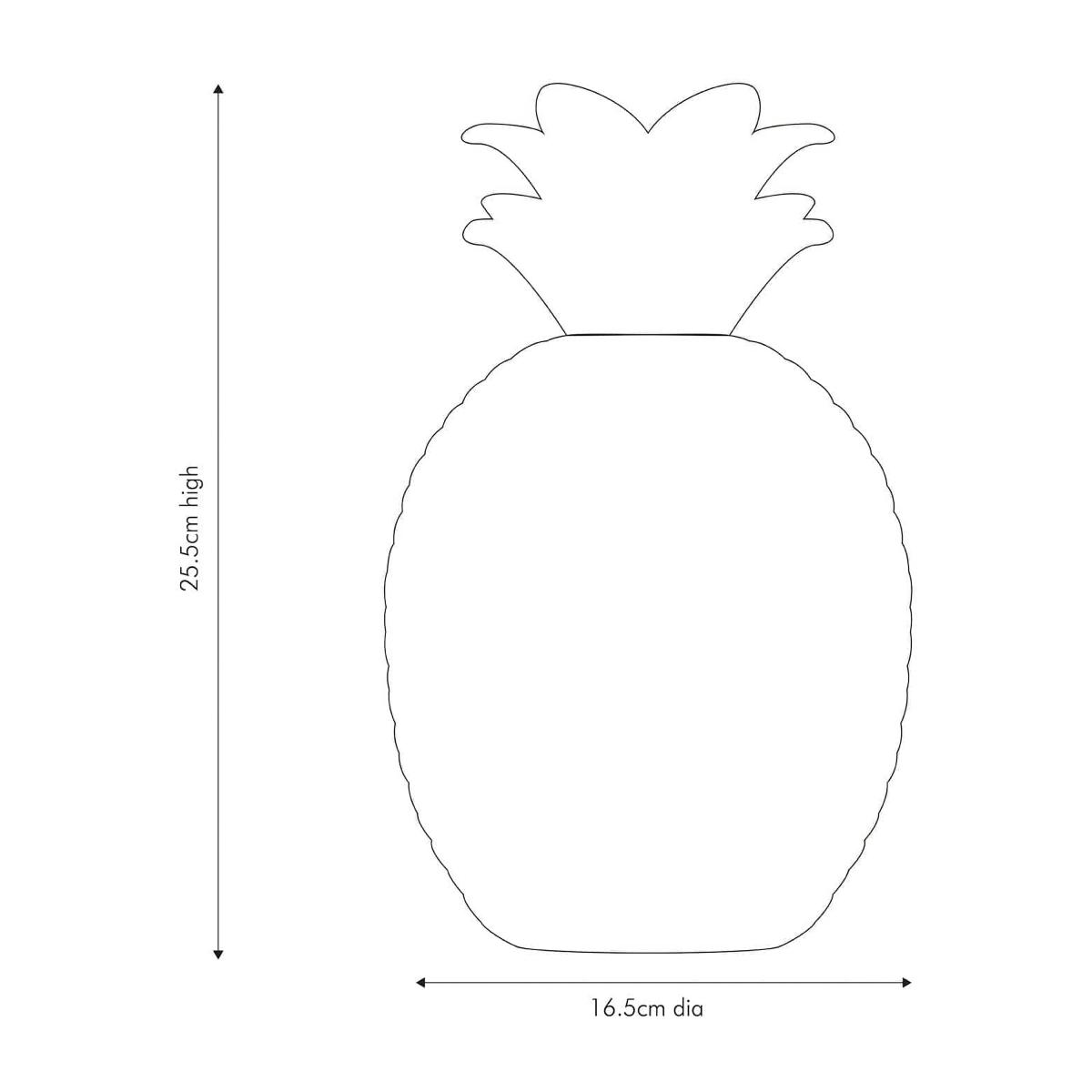 Pina Metallic Silver Ceramic Pineapple Table Lamp Silver – image 4