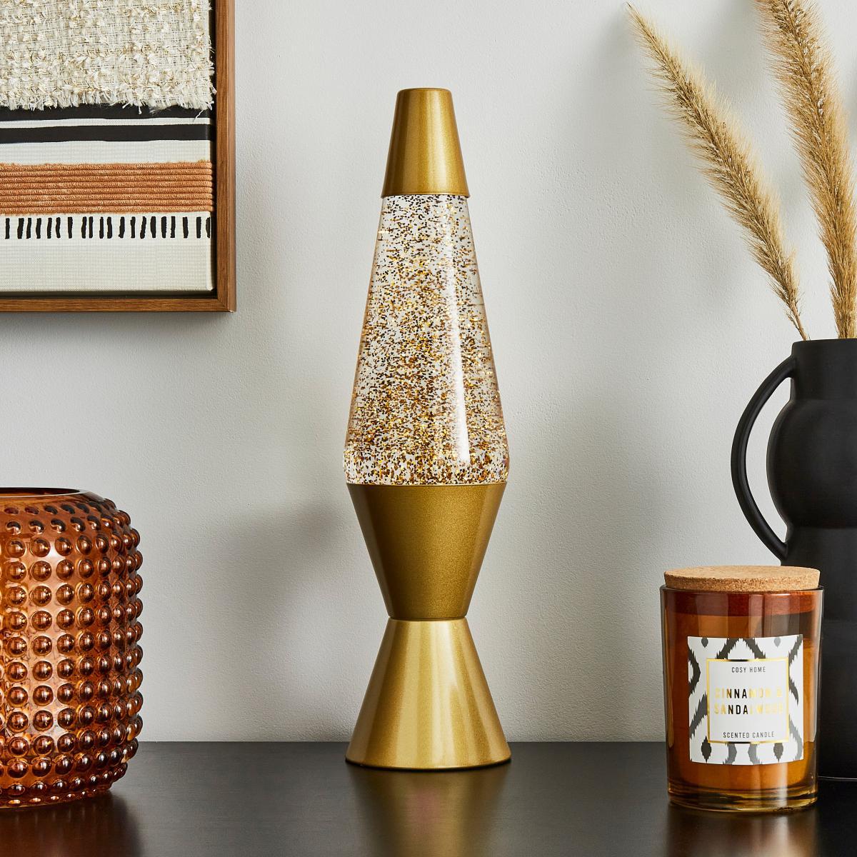 Gold Glitter Lamp Gold – image 2