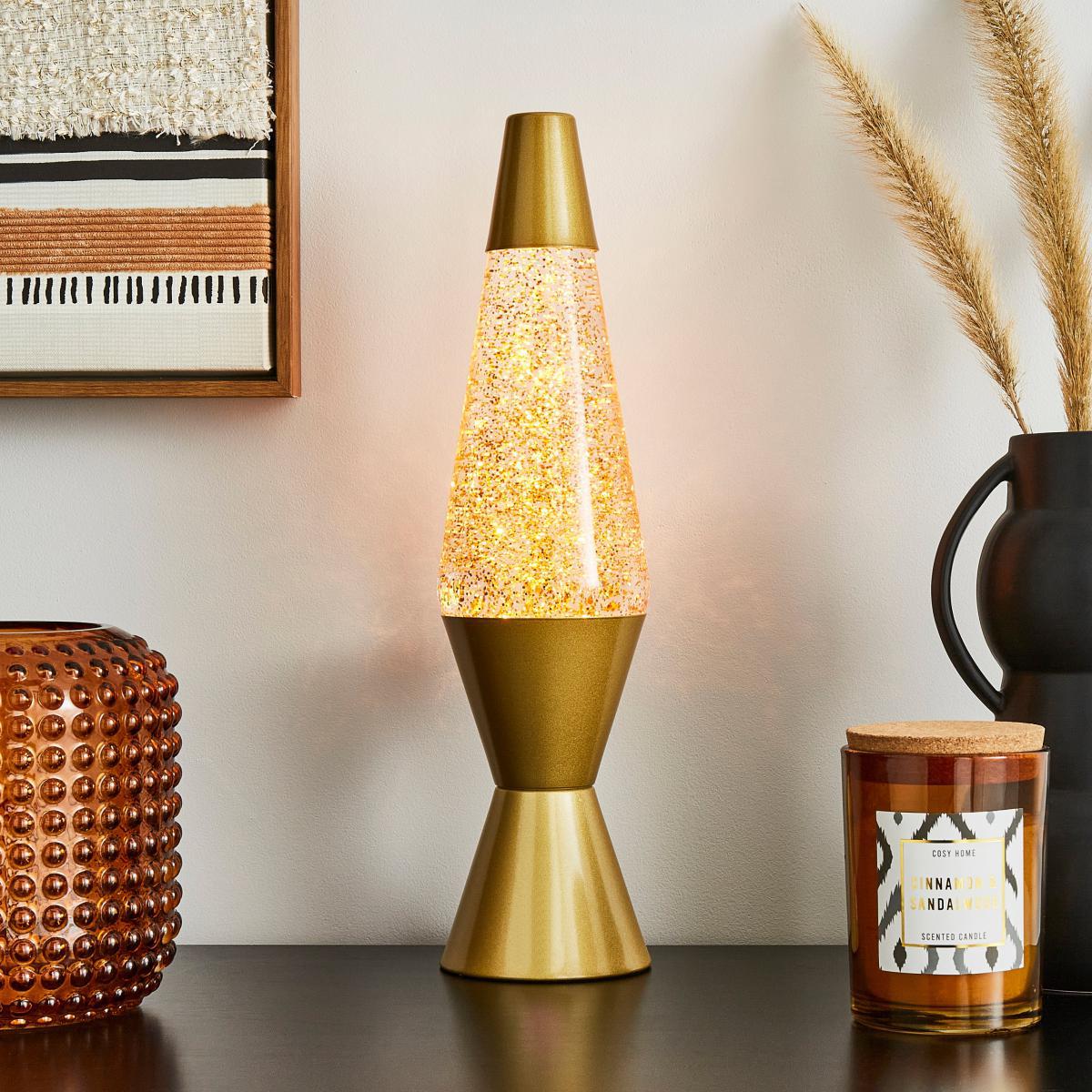 Gold Glitter Lamp Gold – image 1