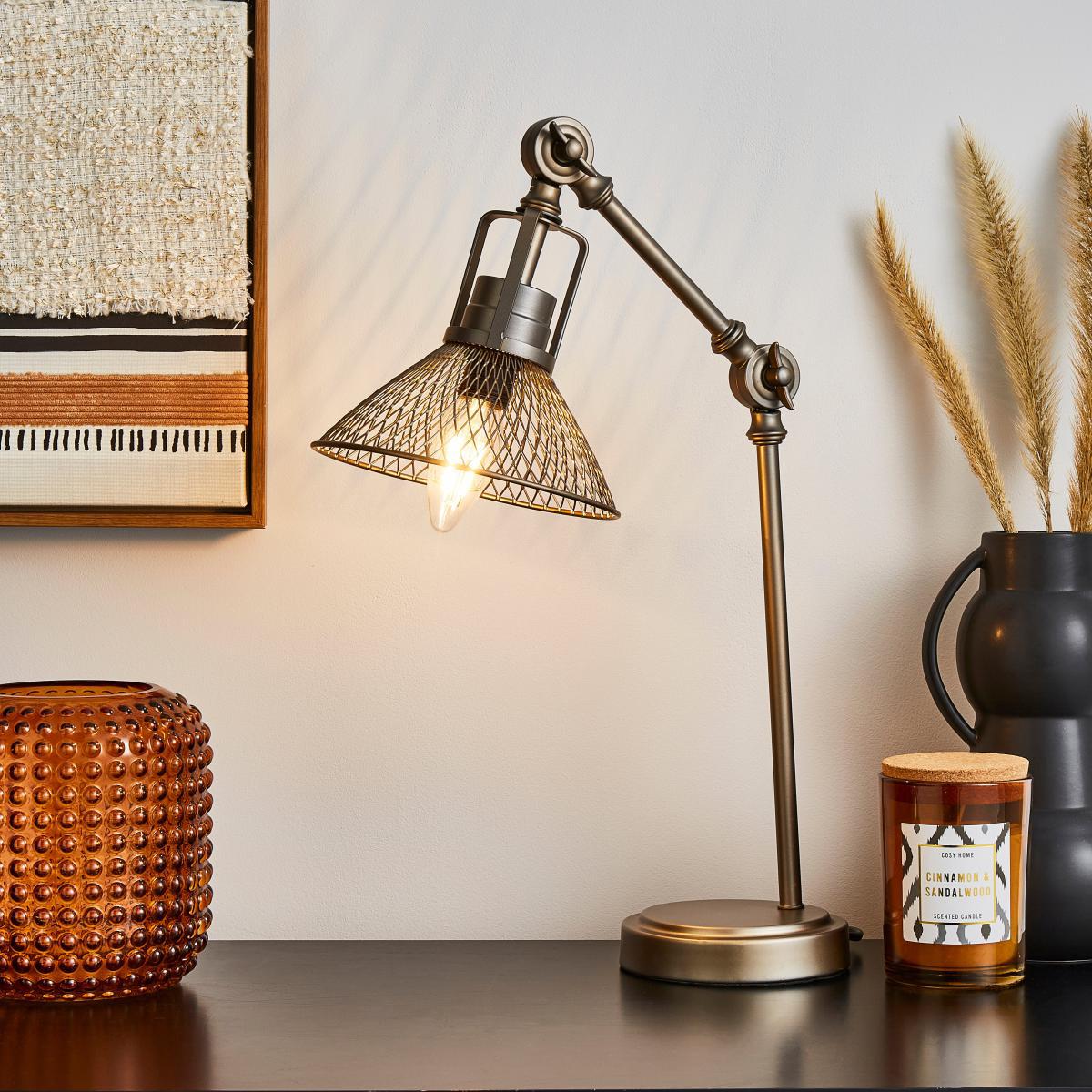 Nicholas Industrial Table Lamp Pewter – image 1