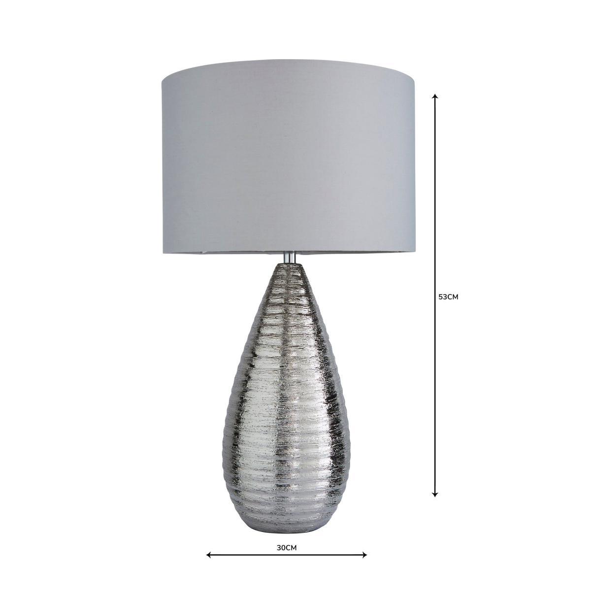 Costola Chrome Touch Dimmable Table Lamp Chrome, Light Grey – image 5