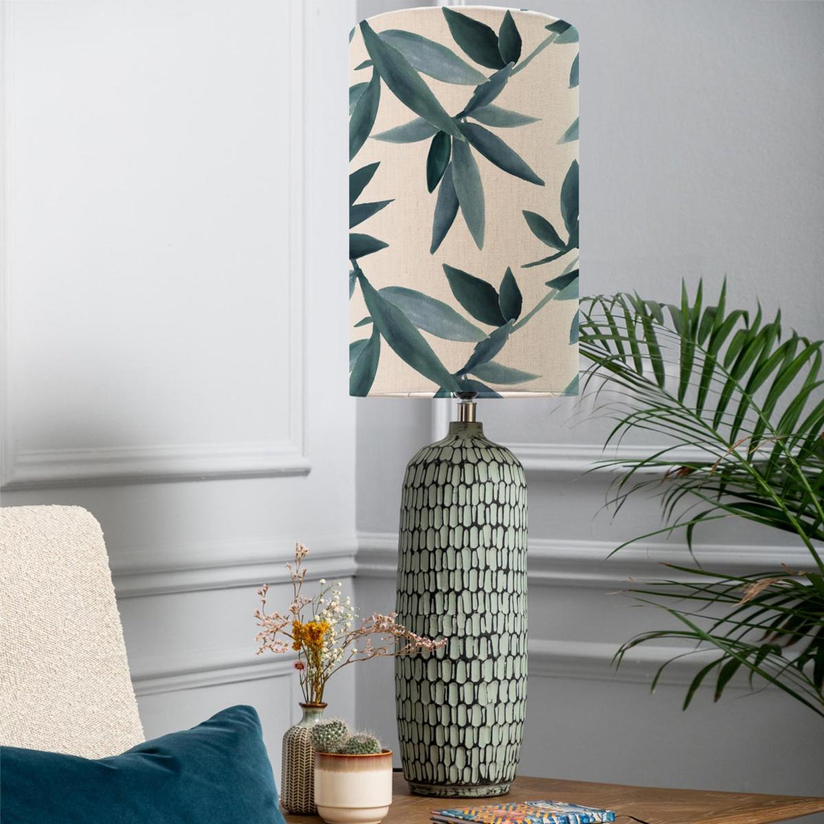 Stornoway Table Lamp with Silverwood Shade Silverwood River Blue – image 1