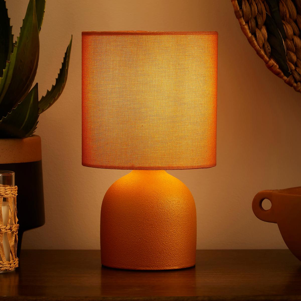Hera Textured Ceramic Table Lamp Amber – image 2