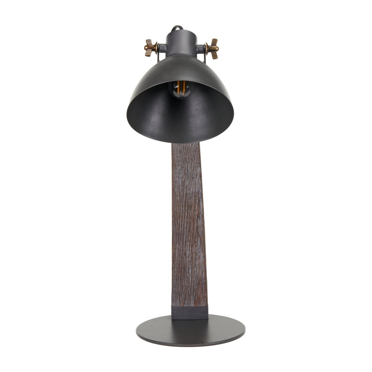 Topsham Wood and Grey Metal Curved Table Task Lamp Black – image 3