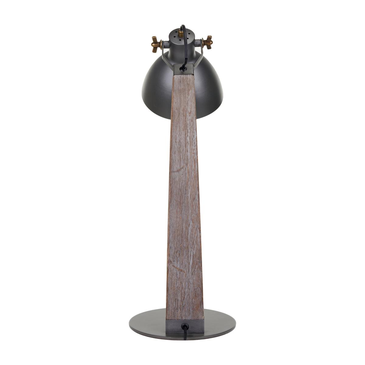 Topsham Wood and Grey Metal Curved Table Task Lamp Black – image 4