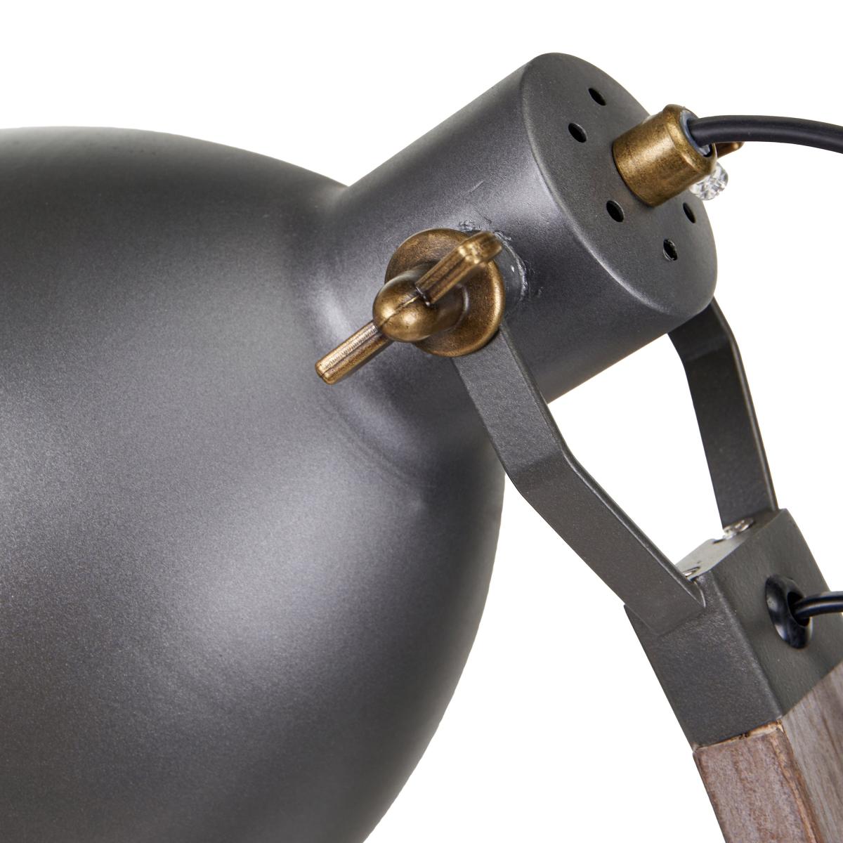 Topsham Wood and Grey Metal Curved Table Task Lamp Black – image 5