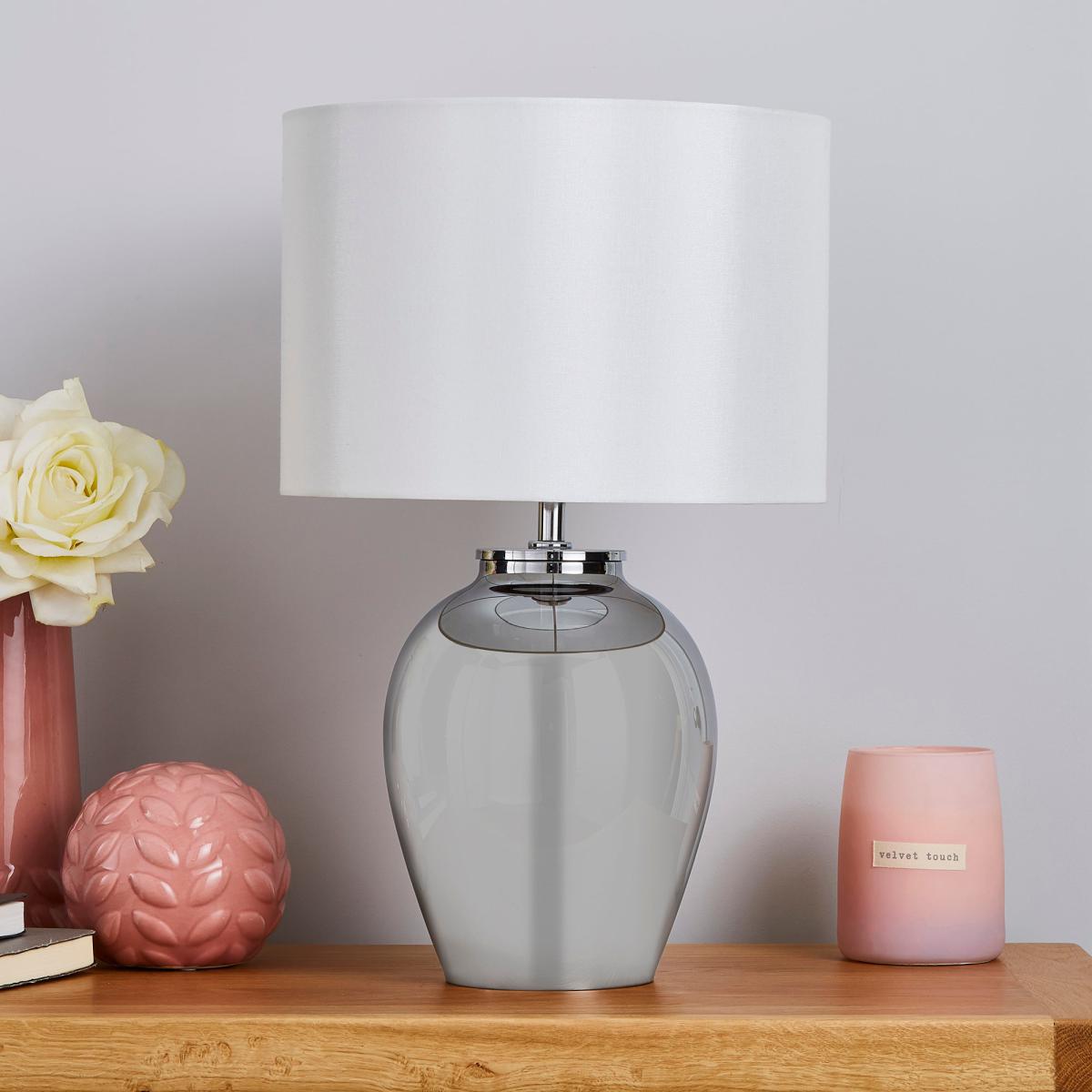 Seychelles Smoked Table Lamp Grey – image 2