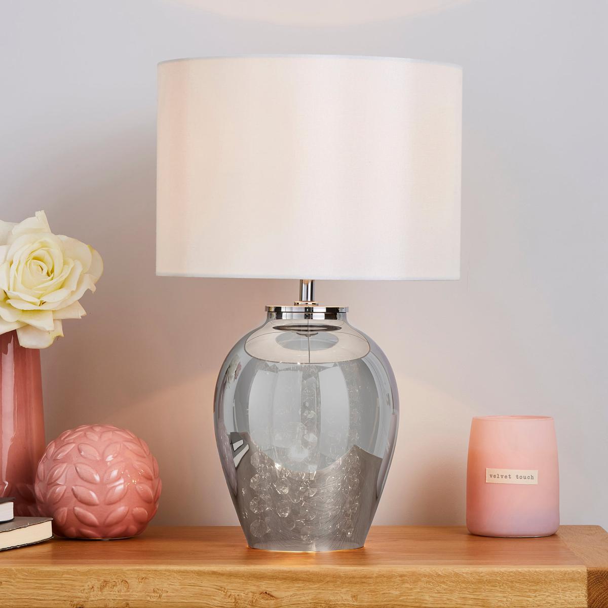 Seychelles Smoked Table Lamp Grey – image 1