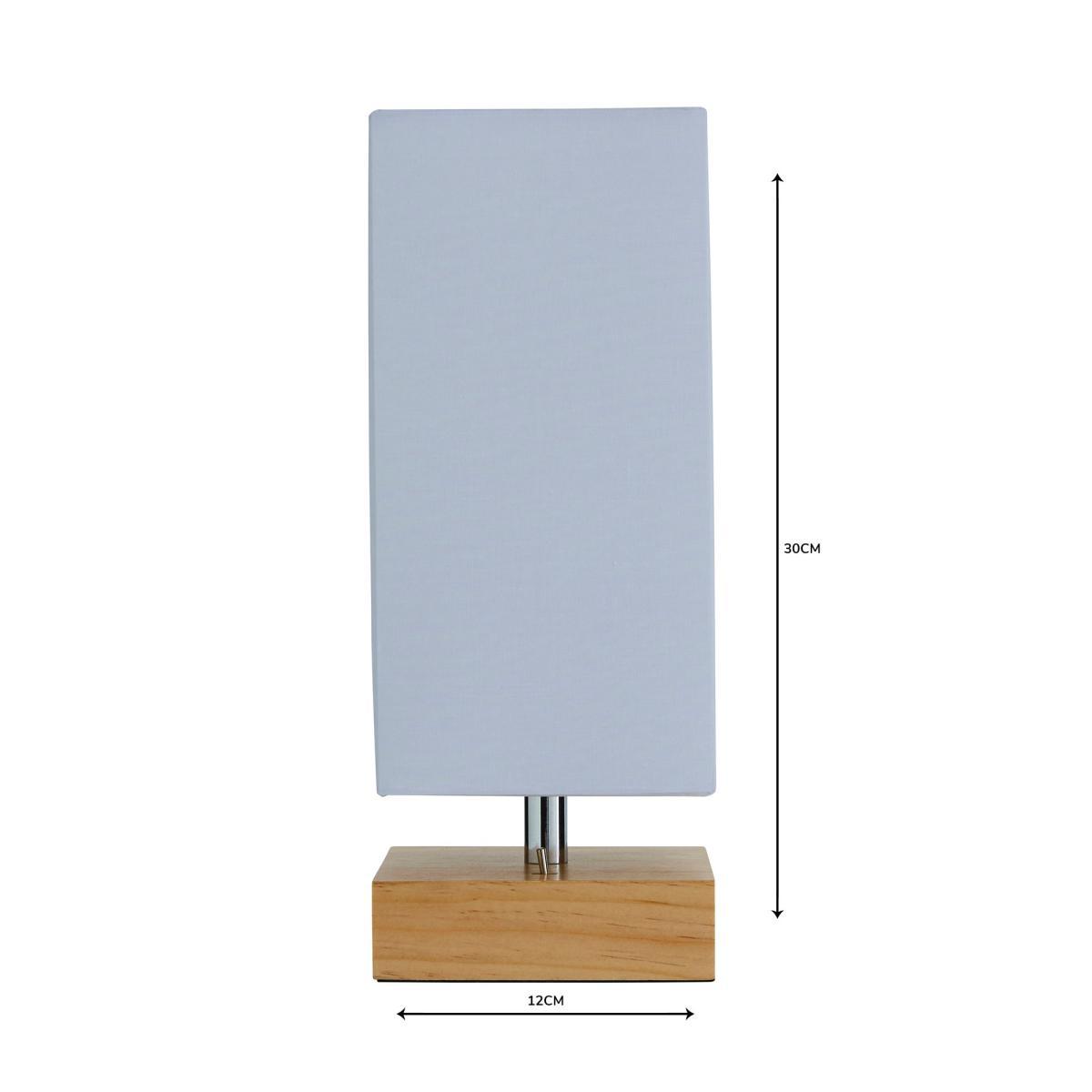 Hestra USB Port Light Wood Table Lamp White – image 5