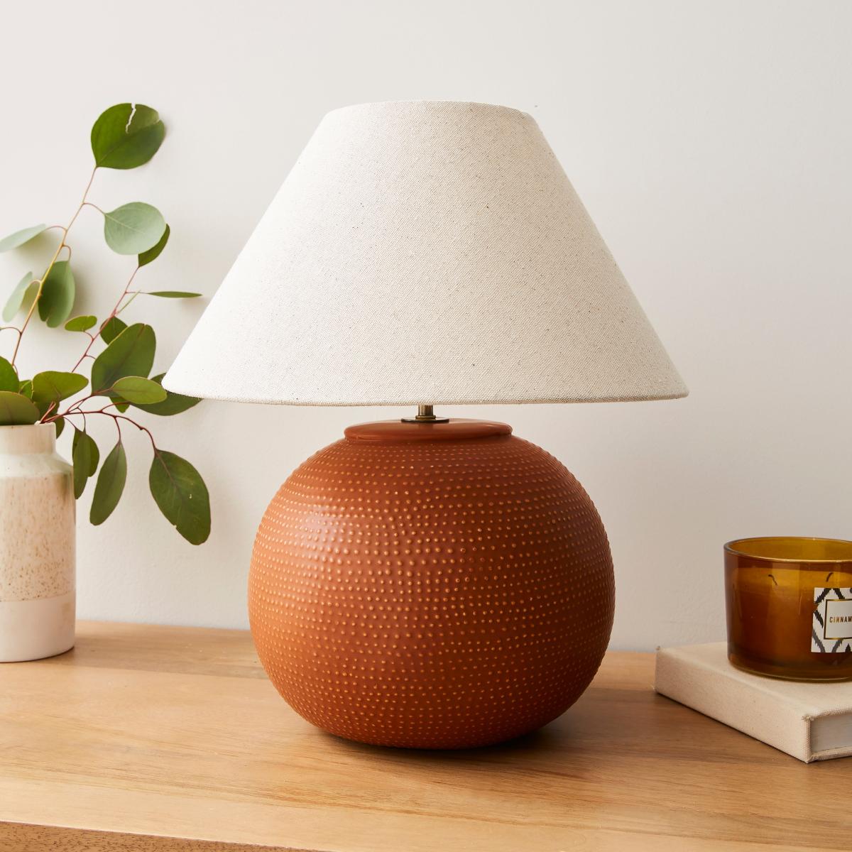 Tierra Large Ceramic Table Lamp Orange – image 2