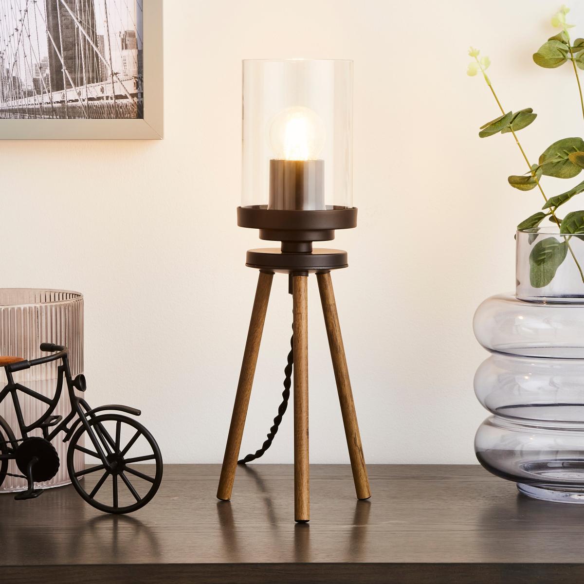 Fulton Tripod Table Lamp Pine (Brown) – image 1