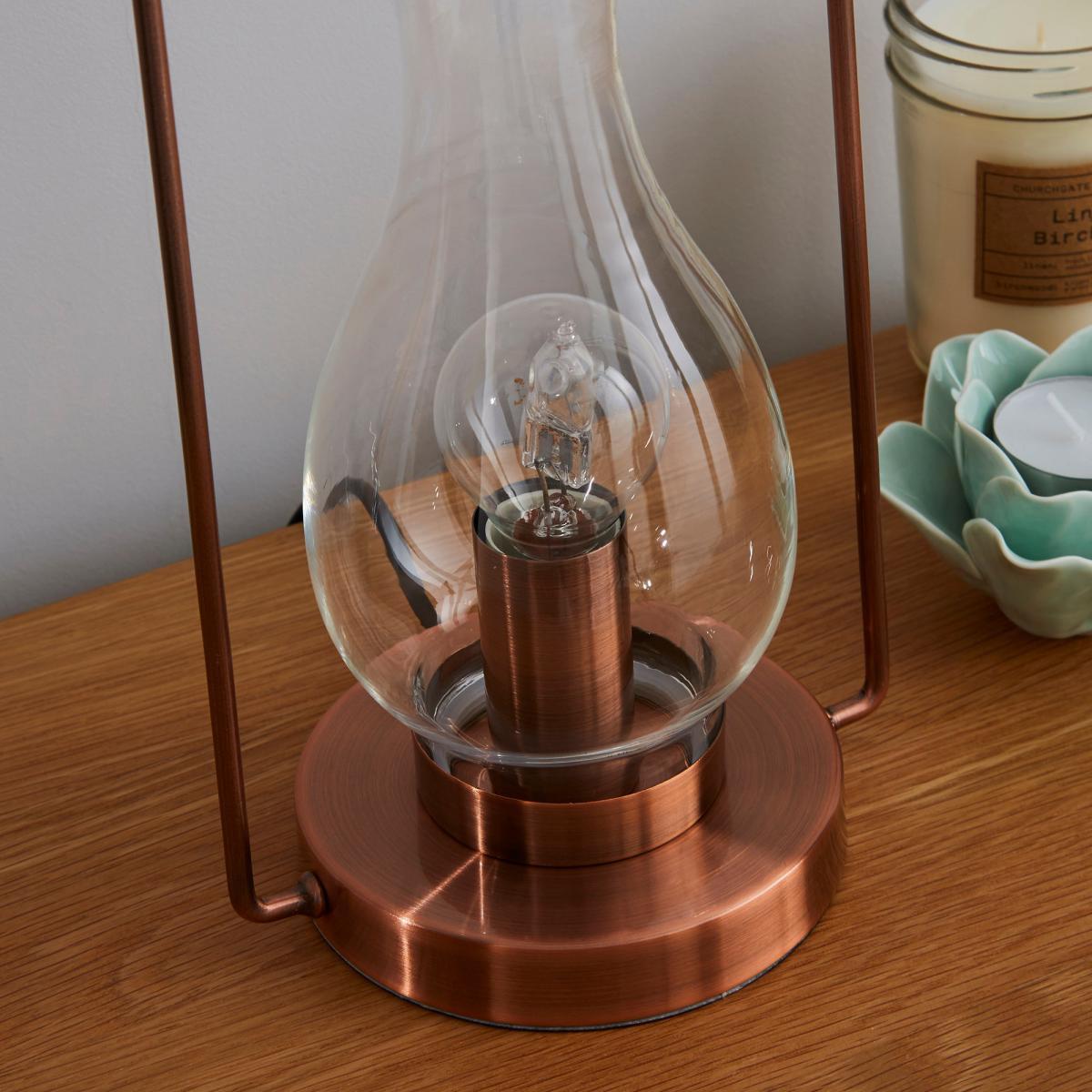 Horse Lantern Copper Table Lamp Copper – image 4