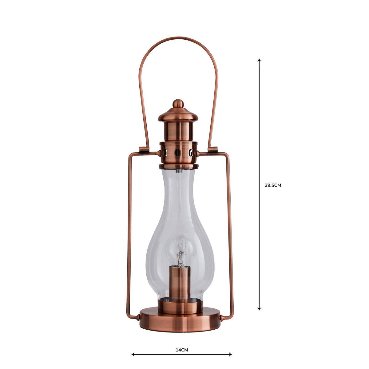 Horse Lantern Copper Table Lamp Copper – image 5