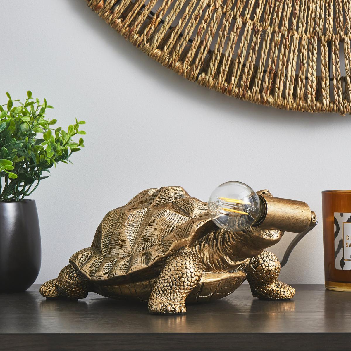 Tafari Tortoise Table Lamp Gold – image 2