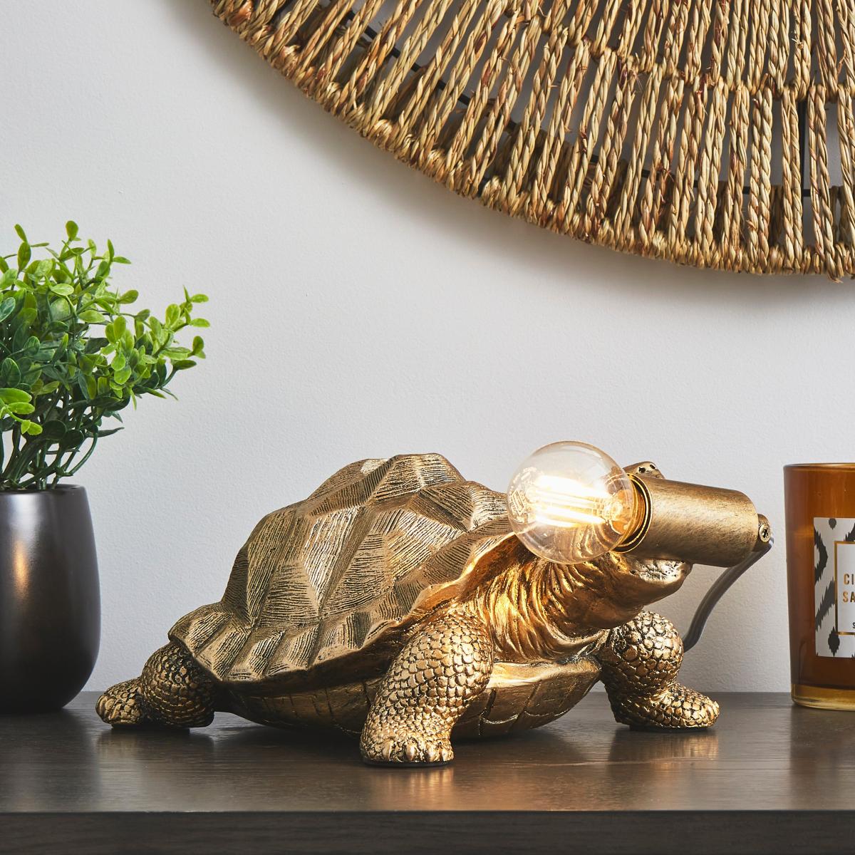 Tafari Tortoise Table Lamp Gold – image 1