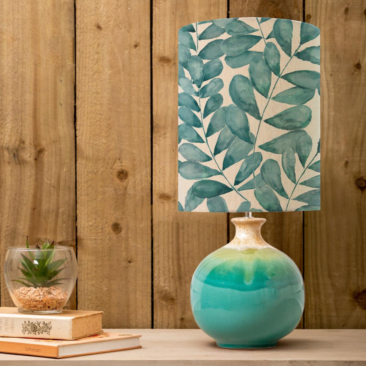 Neso Table Lamp with Rowan Shade Rowan Aqua Blue – image 1