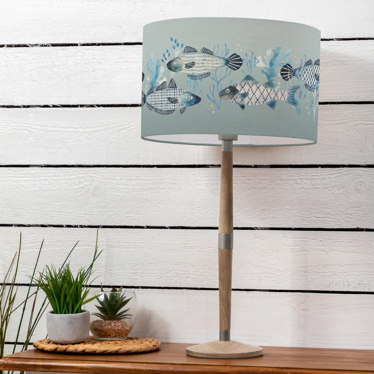 Solensis Large Table Lamp with Barbeau Shade Seafoam (Blue) – image 1