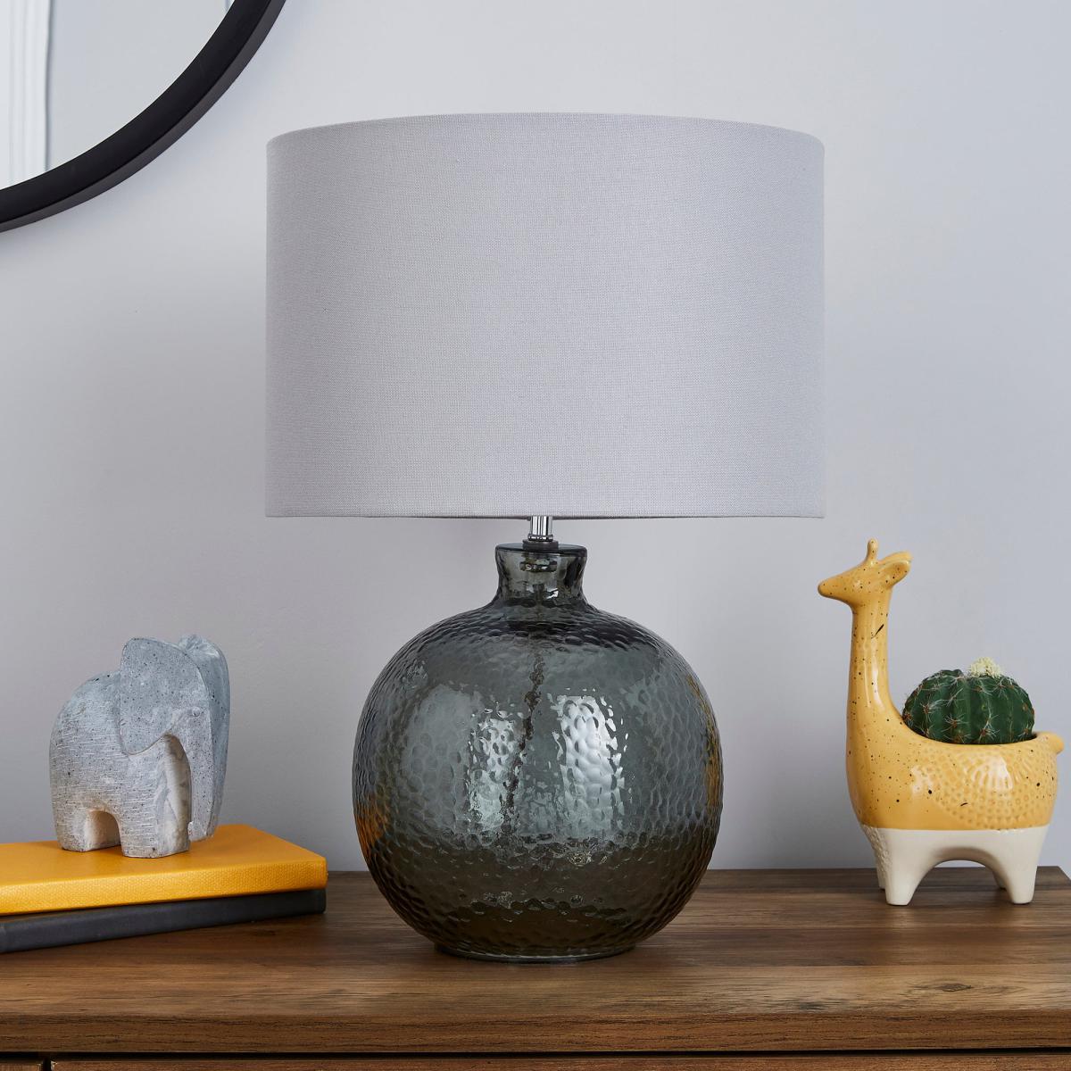 Georgia Mottled Glass Table Lamp Grey – image 2