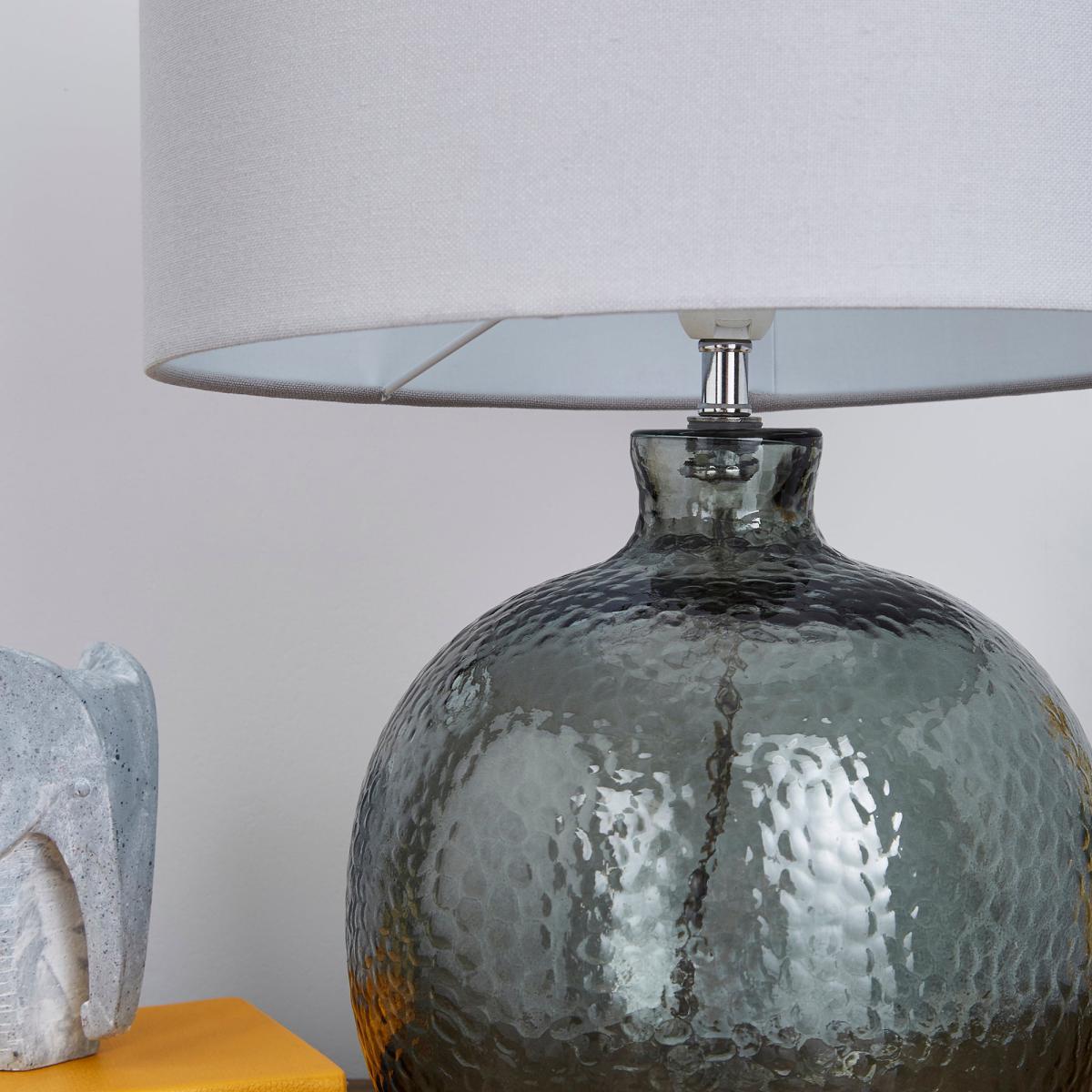 Georgia Mottled Glass Table Lamp Grey – image 3