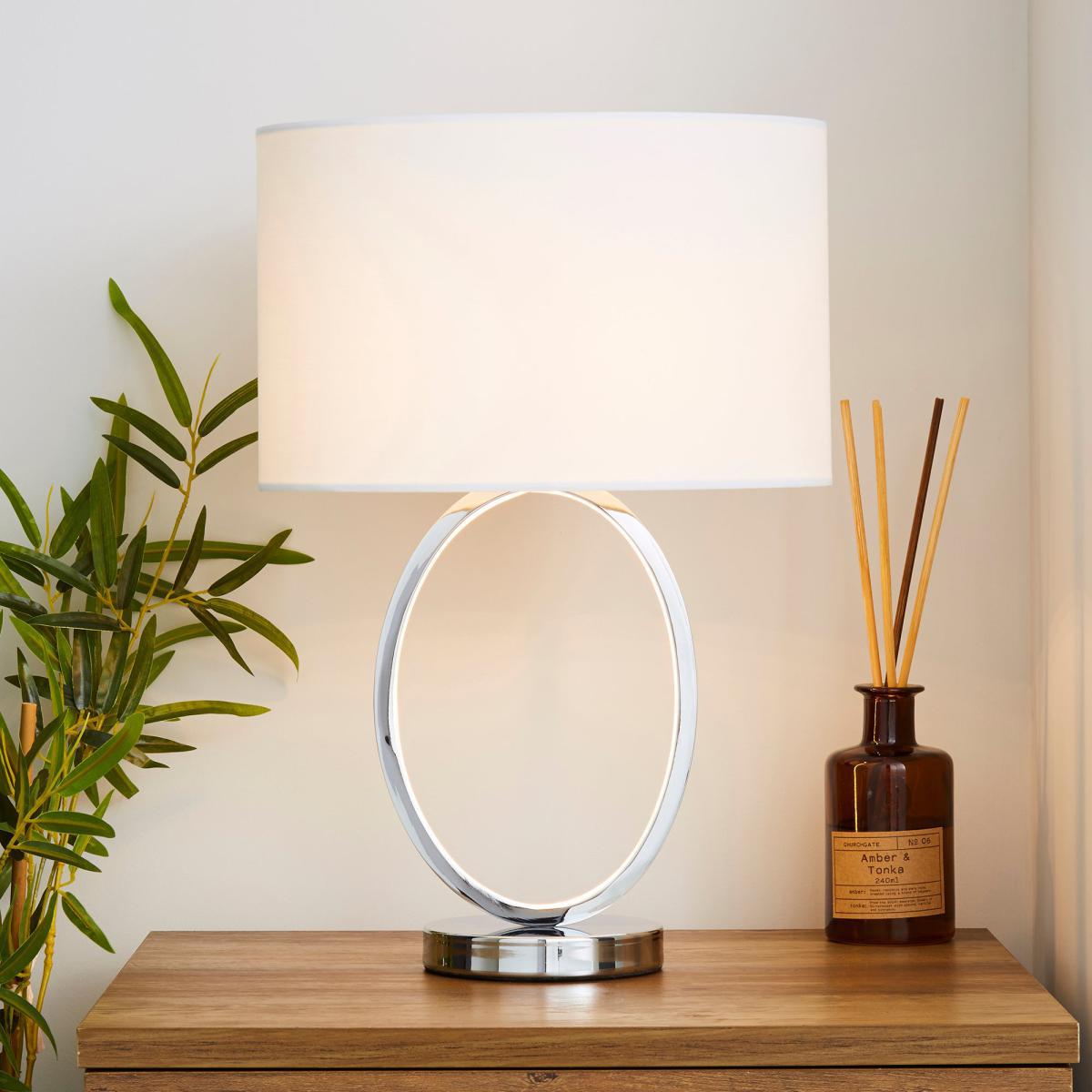 Talinn Dual Lit Integrated LED Chrome Table Lamp Chrome – image 1